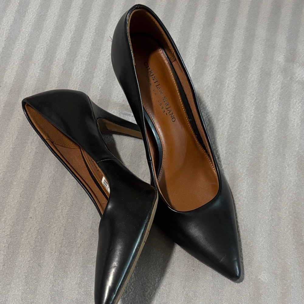 Black Pointed-Toe Stiletto Pumps